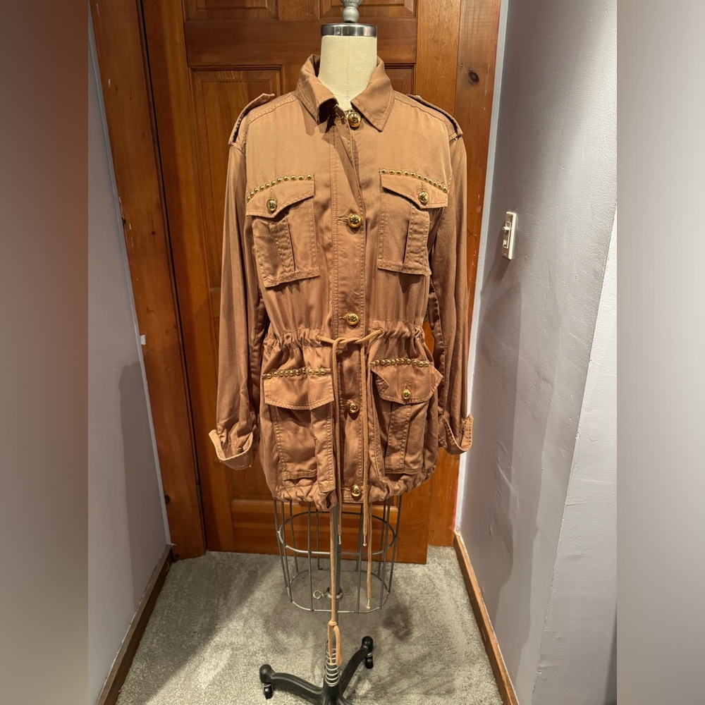 Michael Kors tan studded jacket